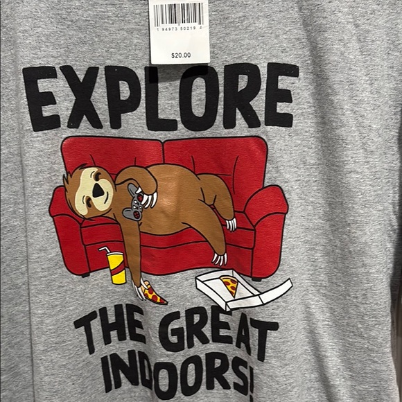 Gray Kids T-Shirt with Sloth Print - Picture 2 of 5